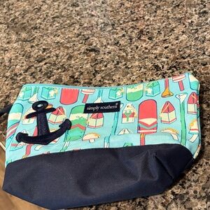 Simply Southern Kids Anchor Print Bag - Aqua and Navy